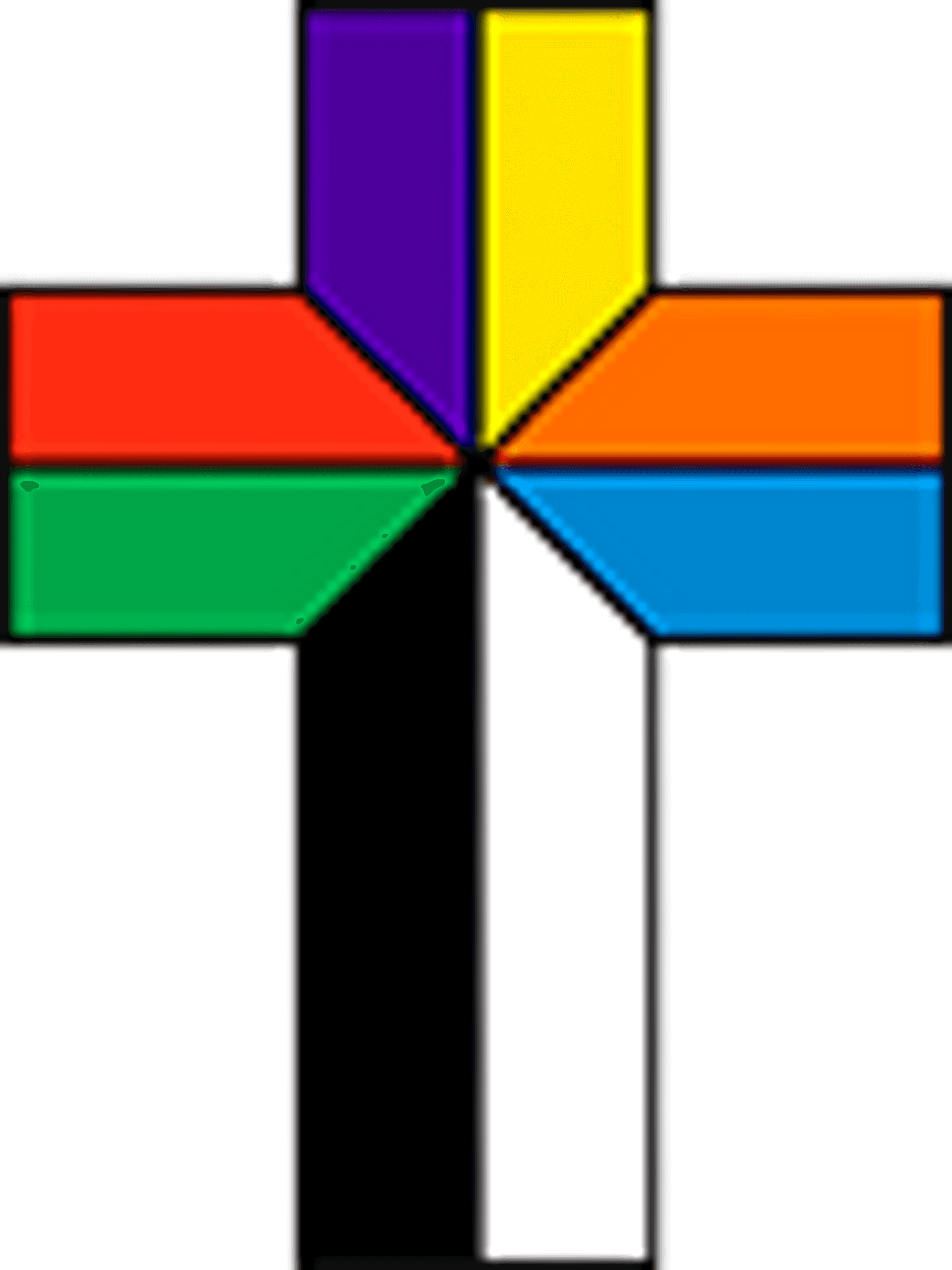 Calvary cross drawn in colors